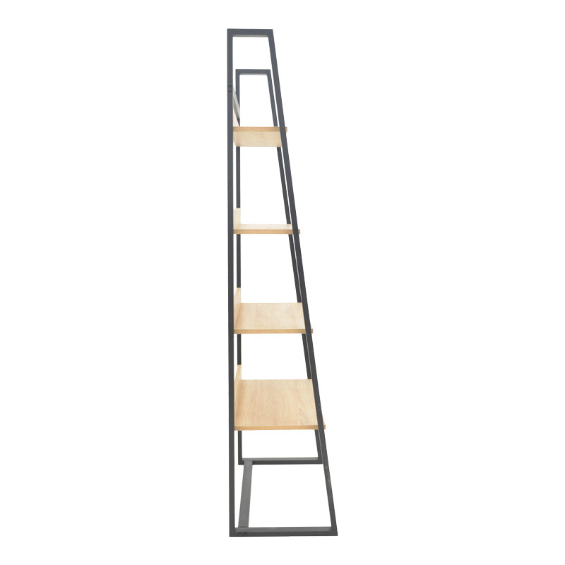 Βιβλιοθήκη Ryder pakoworld σε oak-μαύρη απόχρωση 75x36x185εκ - Hippiehome.gr