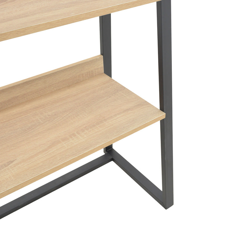 Βιβλιοθήκη Ryder pakoworld σε oak-μαύρη απόχρωση 75x36x185εκ - Hippiehome.gr