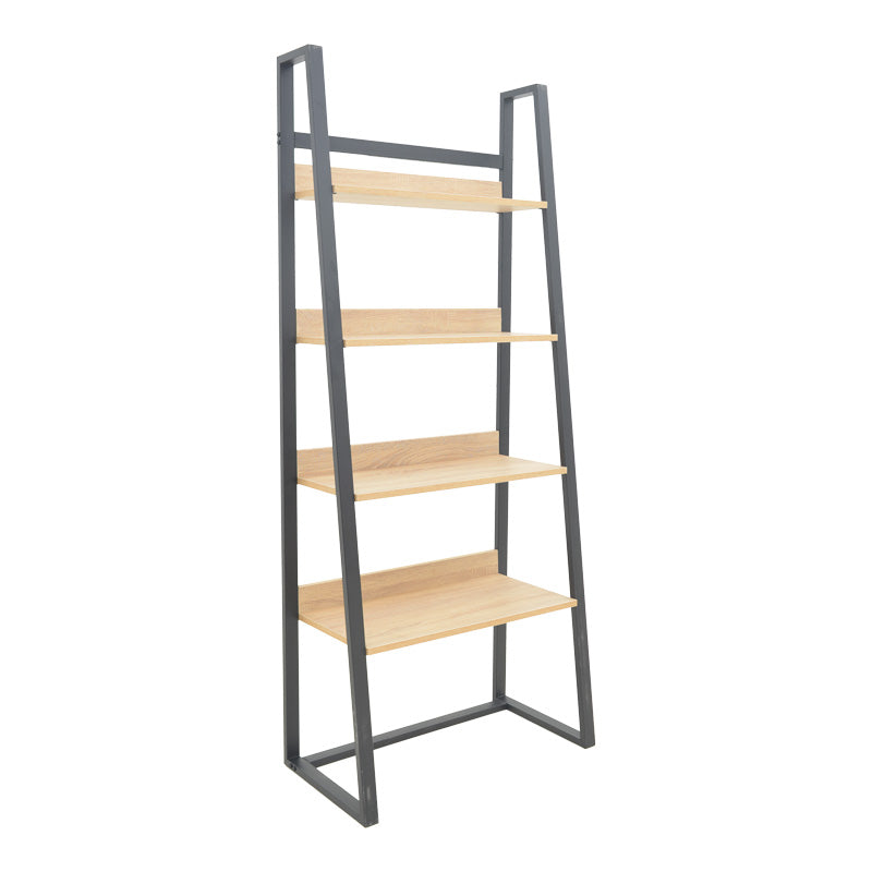 Βιβλιοθήκη Ryder pakoworld σε oak-μαύρη απόχρωση 75x36x185εκ - Hippiehome.gr
