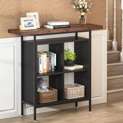 Τραπέζι μπαρ Stolik pakoworld σε καρυδί-μαύρη απόχρωση 100x35x110εκ - Hippiehome.gr