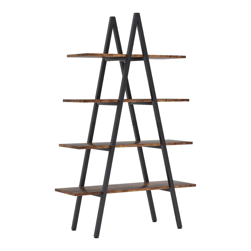 Βιβλιοθήκη Naroki pakoworld μέταλλο μαύρο με καρυδί απόχρωση 90x30x155εκ - Hippiehome.gr