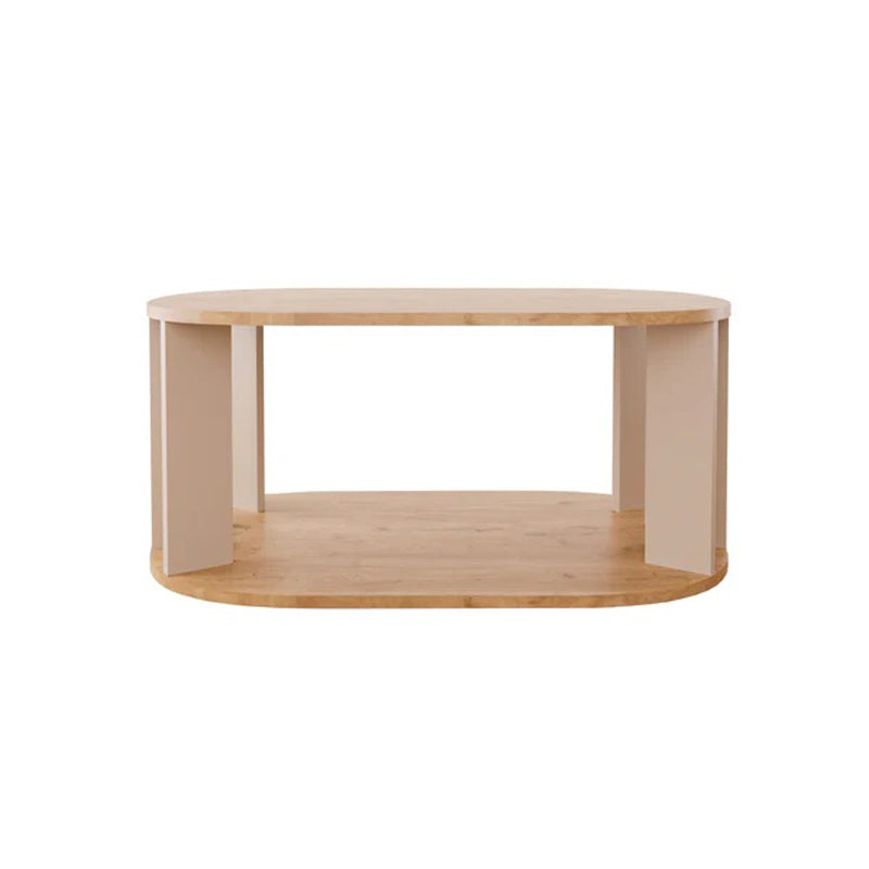 Τραπέζι Solka pakoworld σε oak απόχρωση με ανοιχτό γκρι 90x56x40εκ - Hippiehome.gr