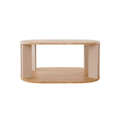 Τραπέζι Solka pakoworld σε oak απόχρωση με ανοιχτό γκρι 90x56x40εκ - Hippiehome.gr