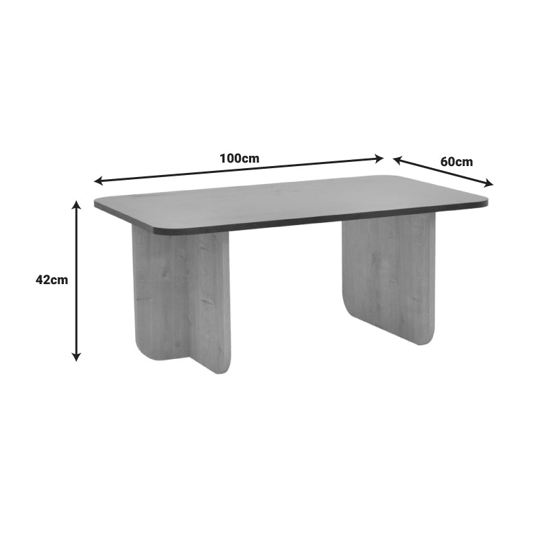 Τραπέζι Beca pakoworld σε oak-μαύρο απόχρωση 100x60x42εκ - Hippiehome.gr