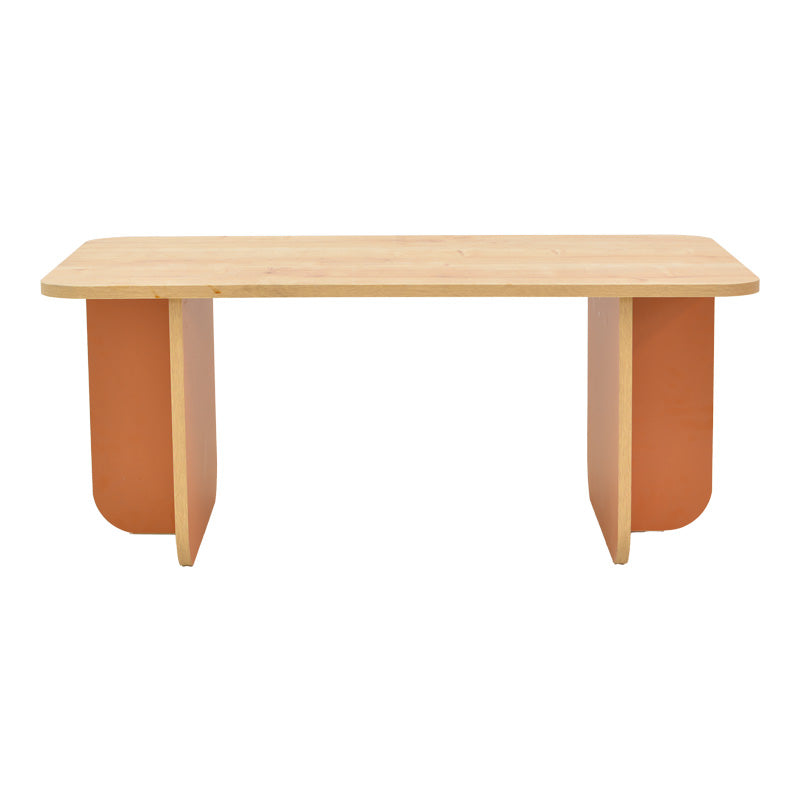 Τραπέζι Bοca pakoworld σε oak-κεραμιδί απόχρωση 100x60x42εκ - Hippiehome.gr