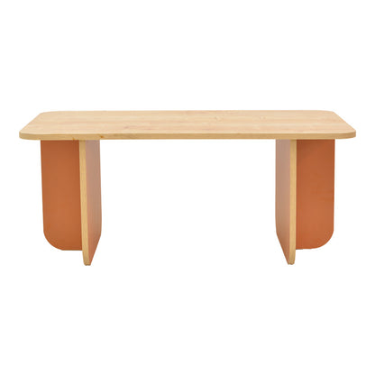 Τραπέζι Bοca pakoworld σε oak-κεραμιδί απόχρωση 100x60x42εκ - Hippiehome.gr