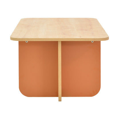 Τραπέζι Bοca pakoworld σε oak-κεραμιδί απόχρωση 100x60x42εκ - Hippiehome.gr