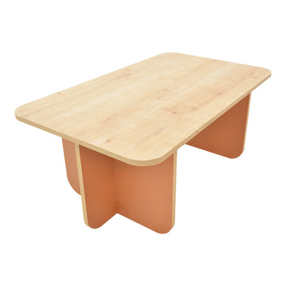 Τραπέζι Bοca pakoworld σε oak-κεραμιδί απόχρωση 100x60x42εκ - Hippiehome.gr