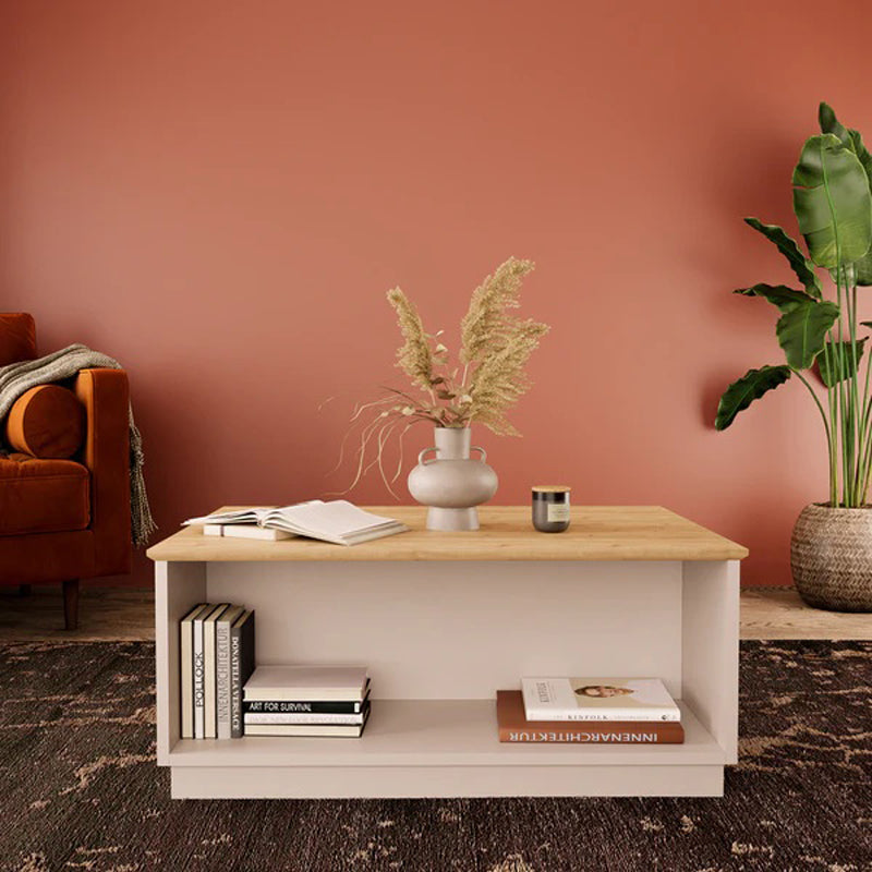 Τραπέζι Monik pakoworld σε oak-ανοιχτό γκρι απόχρωση 90x56x40εκ - Hippiehome.gr