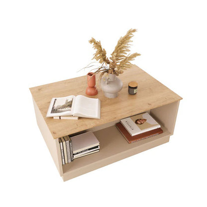 Τραπέζι Monik pakoworld σε oak-ανοιχτό γκρι απόχρωση 90x56x40εκ - Hippiehome.gr