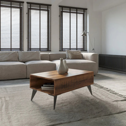 Τραπέζι Marla pakoworld σε καρυδί απόχρωση 90x56x40εκ - Hippiehome.gr