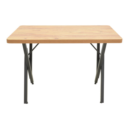 Τραπέζι Vertex pakoworld oak με μαύρα μεταλλικά πόδια 110x70x72εκ - Hippiehome.gr