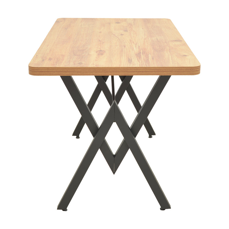 Τραπέζι Vertex pakoworld oak με μαύρα μεταλλικά πόδια 110x70x72εκ - Hippiehome.gr