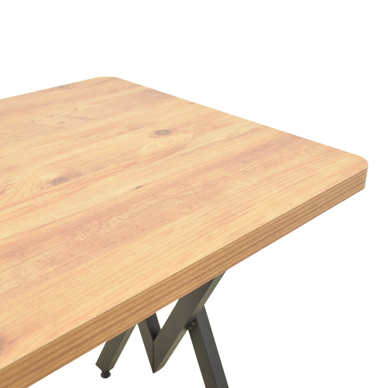 Τραπέζι Vertex pakoworld oak με μαύρα μεταλλικά πόδια 110x70x72εκ - Hippiehome.gr
