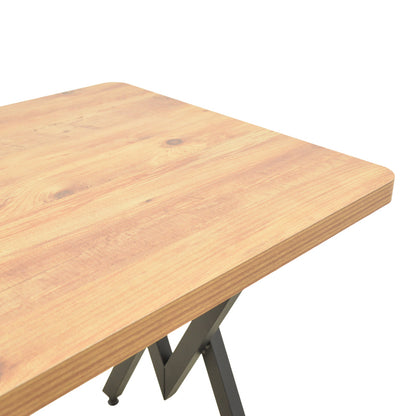 Τραπέζι Vertex pakoworld oak με μαύρα μεταλλικά πόδια 110x70x72εκ - Hippiehome.gr