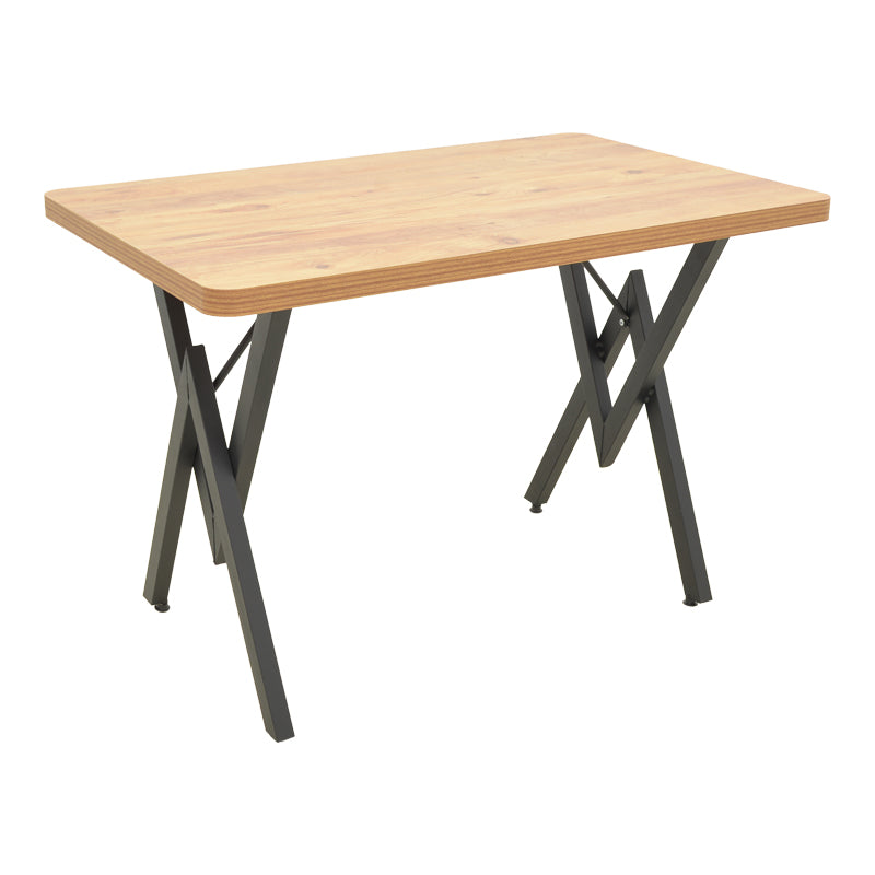 Τραπέζι Vertex pakoworld oak με μαύρα μεταλλικά πόδια 110x70x72εκ - Hippiehome.gr