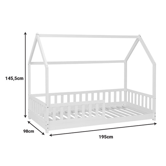 Παιδικό κρεβάτι Sleepy pakoworld τ. Montessori ξύλο πεύκου σε λευκή απόχρωση 90x190εκ - Hippiehome.gr