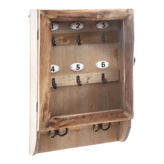 Κλειδοθήκη τοίχου Keledy pakoworld ξύλο ελάτου σε φυσική απόχρωση 26.4x8x38εκ - Hippiehome.gr