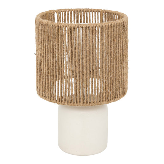 Επιτραπέζιο φωτιστικό Leyda pakoworld κεραμικό σε λευκή-φυσική απόχρωση Φ16x24εκ - Hippiehome.gr