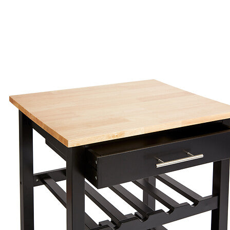 Τρόλεϊ-Ραφιέρα Claude pakoworld mdf μαύρο - φυσικό 58x48x87.5εκ - Hippiehome.gr