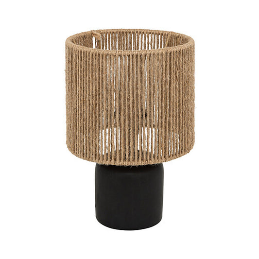 Επιτραπέζιο φωτιστικό Leyda pakoworld κεραμικό σε μαύρο-φυσική απόχρωση Φ16x24εκ - Hippiehome.gr