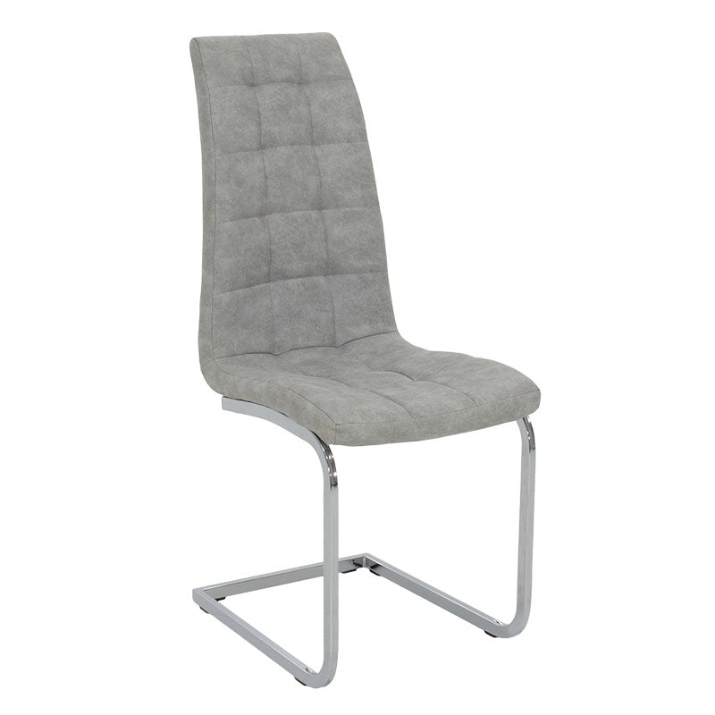 Τραπεζαρία Steve pakoworld σετ 5τμχ διάφανο γυαλί-κάθισμα antique γκρι pu Φ120x74,5εκ - Hippiehome.gr