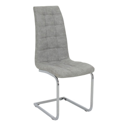 Τραπεζαρία Steve pakoworld σετ 5τμχ διάφανο γυαλί-κάθισμα antique γκρι pu Φ120x74,5εκ - Hippiehome.gr