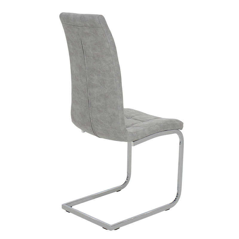 Τραπεζαρία Steve pakoworld σετ 5τμχ διάφανο γυαλί-κάθισμα antique γκρι pu Φ120x74,5εκ - Hippiehome.gr