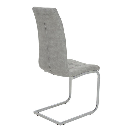 Τραπεζαρία Steve pakoworld σετ 5τμχ διάφανο γυαλί-κάθισμα antique γκρι pu Φ120x74,5εκ - Hippiehome.gr