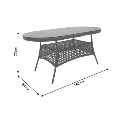 Τραπεζαρία Cellin σετ 7τεμ pakoworld μέταλλο-pe rattan καφέ - Hippiehome.gr