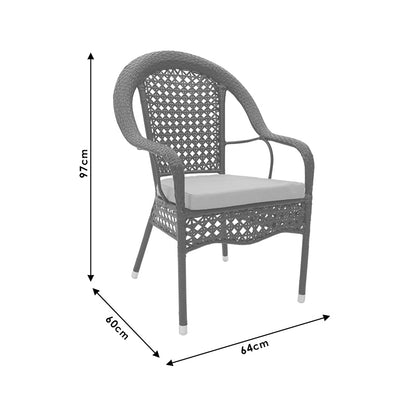Τραπεζαρία Cellin σετ 7τεμ pakoworld μέταλλο-pe rattan καφέ - Hippiehome.gr