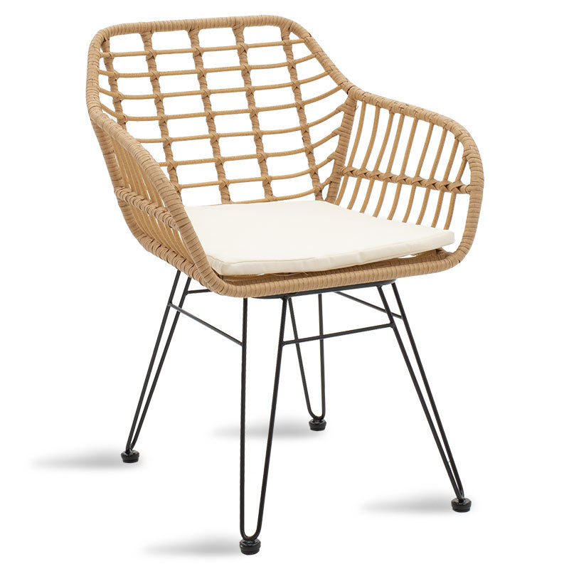 Τραπεζαρία Naoki σετ 5τεμ pakoworld μέταλλο-μαύρο-pe φυσικό - Hippiehome.gr