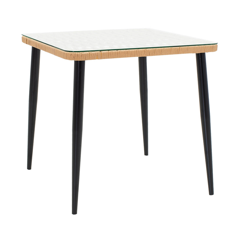 Τραπεζαρία Naoki σετ 3τεμ pakoworld μέταλλο μαύρο - pe φυσικό - Hippiehome.gr