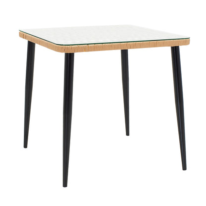 Τραπεζαρία Naoki σετ 3τεμ pakoworld μέταλλο μαύρο - pe φυσικό - Hippiehome.gr