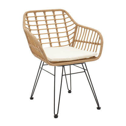 Τραπεζαρία Naoki σετ 3τεμ pakoworld μέταλλο μαύρο - pe φυσικό - Hippiehome.gr