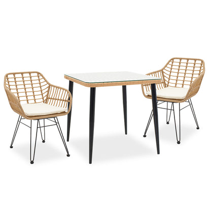 Τραπεζαρία Naoki σετ 3τεμ pakoworld μέταλλο μαύρο - pe φυσικό - Hippiehome.gr