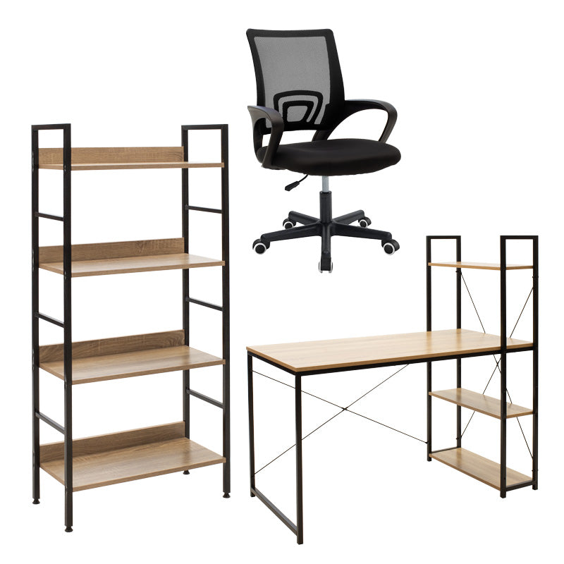 Φοιτητικό πακέτο επίπλων γραφείου Ramon-Berto I pakoworld σετ 3 τμχ - Hippiehome.gr