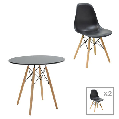 Φοιτητικό πακέτο επίπλων τραπεζαρίας Julita pakoworld σετ 3 τμχ Φ80x73εκ - Hippiehome.gr