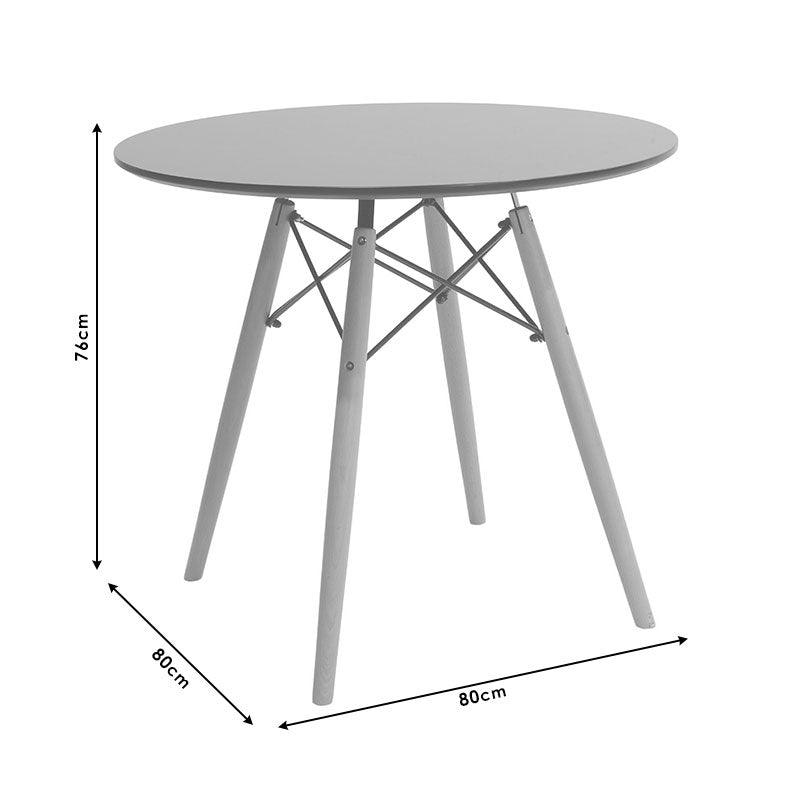 Τραπεζαρία Julita-Gaston pakoworld σετ 5τεμ σε απόχρωση φυσικό και μαύρο Φ80x73εκ - Hippiehome.gr
