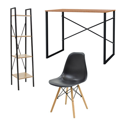 Φοιτητικό πακέτο επίπλων γραφείου Ramon-Zayn-Julita σε γκρι μαύρη pakoworld σετ 3 τμχ - Hippiehome.gr