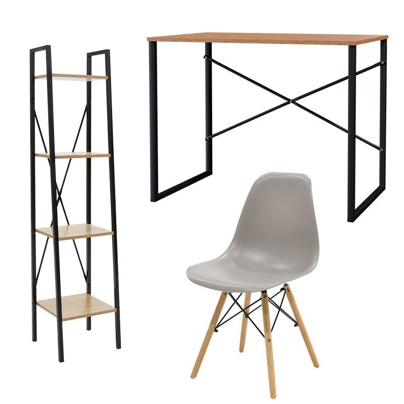 Φοιτητικό πακέτο επίπλων γραφείου Ramon-Zyn-Julita σε γκρι απόχρωση pakoworld σετ 3 τμχ - Hippiehome.gr