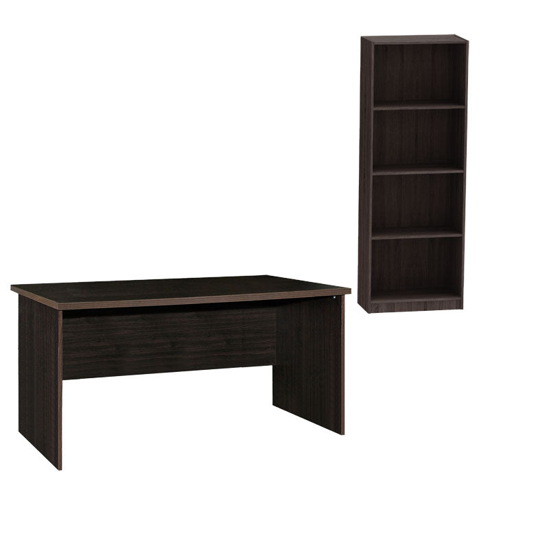 Φοιτητικό πακέτο επίπλων γραφείου Payton-Presley pakoworld ανθρακί-wenge σετ 2 τμχ - Hippiehome.gr