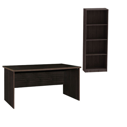 Φοιτητικό πακέτο επίπλων γραφείου Payton-Presley pakoworld ανθρακί-wenge σετ 2 τμχ - Hippiehome.gr