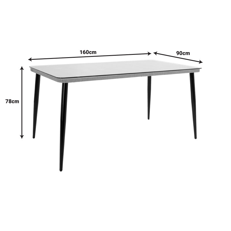 Τραπεζαρία Naoki-Tanish pakoworld σετ 7 τμχ rattan φυσικό-μαύρο μέταλλο-γυαλί 160x90x78εκ - Hippiehome.gr