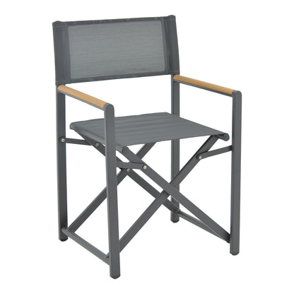 Τραπεζαρία Mabu-Thorio σετ 7τεμ pakoworld ανθρακί αλουμίνιο και plywood σε φυσική απόχρωση 160x90x75εκ - Hippiehome.gr