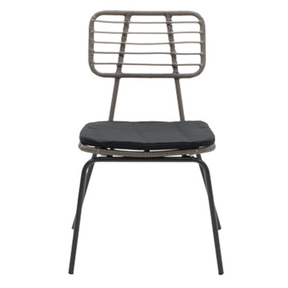 Τραπεζαρία Naoki - Kliton σετ 5τεμ pakoworld ανθρακί αλουμίνιο και μέταλλο σε μαύρη απόχρωση 80x80x74εκ - Hippiehome.gr