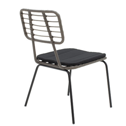 Τραπεζαρία Naoki - Kliton σετ 3τεμ pakoworld ανθρακί αλουμίνιο και μέταλλο σε μαύρη απόχρωση 80x80x74εκ - Hippiehome.gr