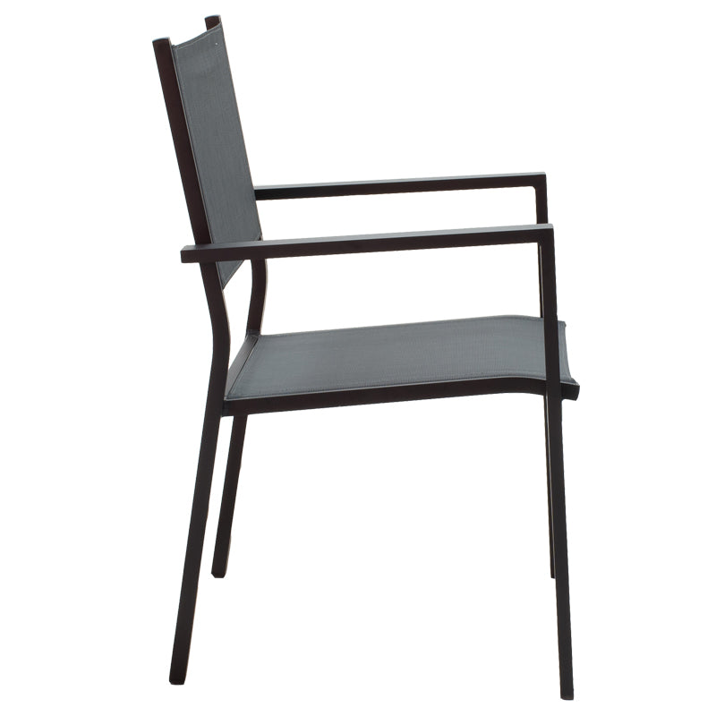 Τραπεζαρία Moly - Kliton σετ 5τεμ pakoworld ανθρακί και μαύρο αλουμίνιο-textilene σε ανθρακί απόχρωση 80x80x74εκ - Hippiehome.gr