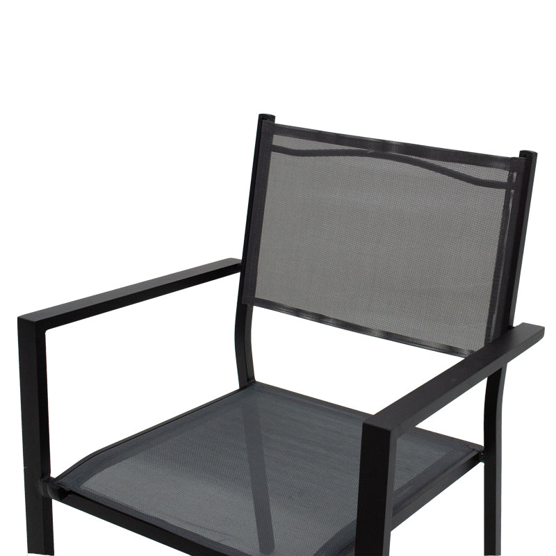 Τραπεζαρία Moly - Kliton σετ 5τεμ pakoworld ανθρακί και μαύρο αλουμίνιο-textilene σε ανθρακί απόχρωση 80x80x74εκ - Hippiehome.gr