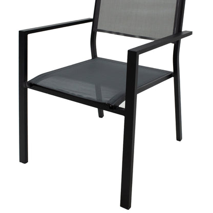 Τραπεζαρία Moly - Kliton σετ 5τεμ pakoworld ανθρακί και μαύρο αλουμίνιο-textilene σε ανθρακί απόχρωση 80x80x74εκ - Hippiehome.gr